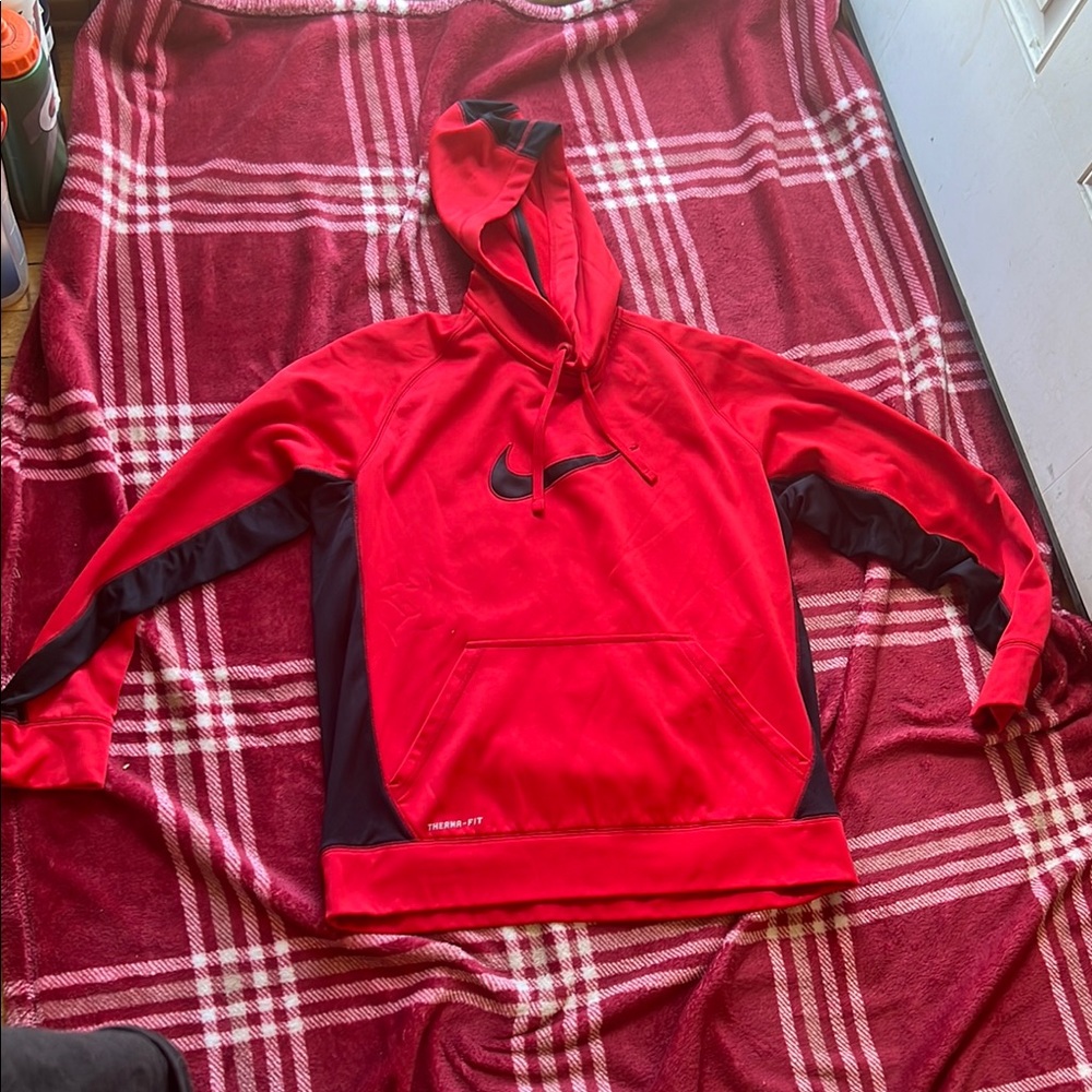 Nike Red and Black Hoodie